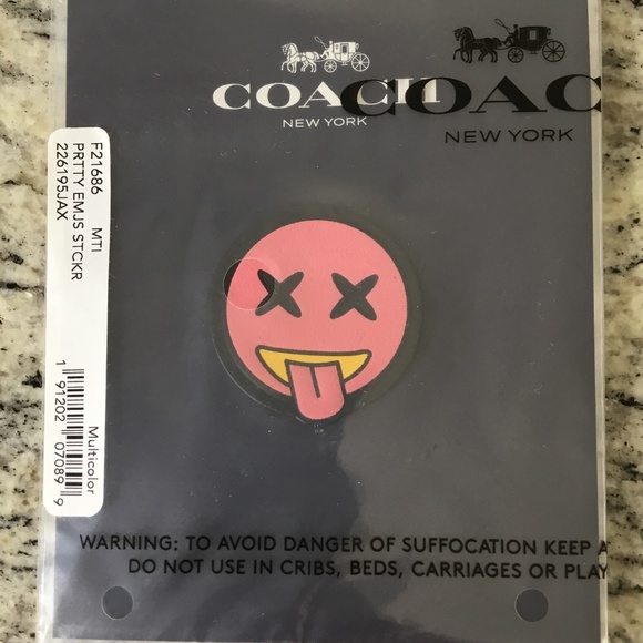 NWT Coach Emoji Leather Sticker - Picture 1 of 1